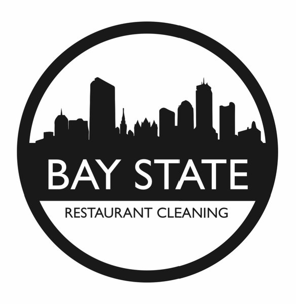 Bay State Restaurant Cleaning logo with black city skyline in a circle